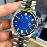 Citizen Mechanical Automatic Blue Dial With Silver Stainless Steel Strap Men Watch NJ0151-88L