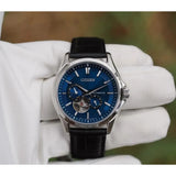 CITIZEN NP1010-01L AUTOMATIC SILVER STAINLESS STEEL BLACK LEATHER STRAP MEN'S WATCH