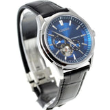 CITIZEN NP1010-01L AUTOMATIC SILVER STAINLESS STEEL BLACK LEATHER STRAP MEN'S WATCH