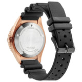 CITIZEN AUTOMATIC NY0125-08W BLACK RUBBER STRAP MEN WATCH