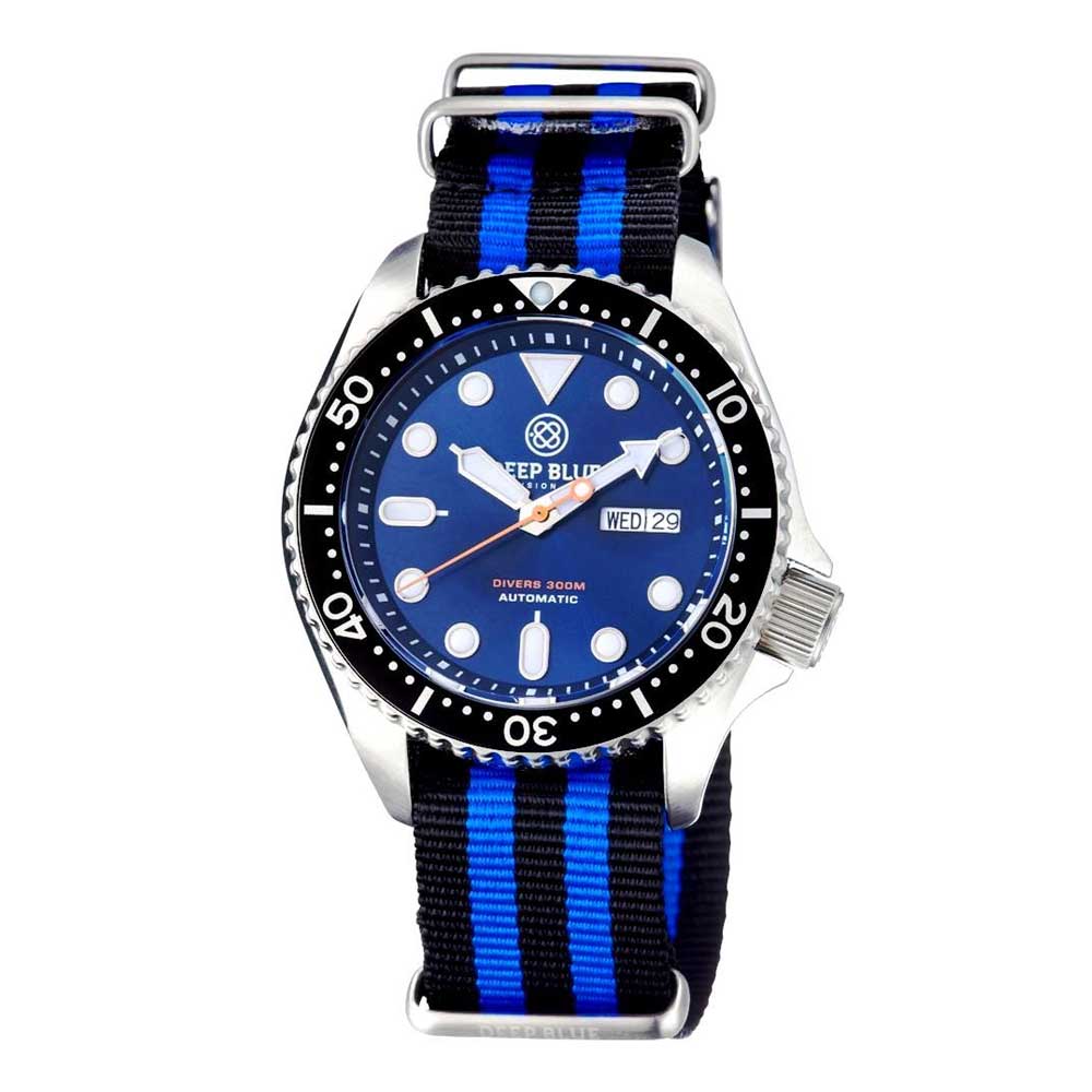 DEEP BLUE NATO DIVER #NATOBLKDARKBLUE DIVER'S WATCH - H2 Hub Watches