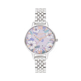 OLIVIA BURTON GROOVY BLOOMS SILVER BRACELET WOMEN'S WATCH OB16AN05