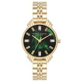 Olivia Burton Art Deco Green Dial Gold Stainless Steel Strap Women Watch OB16DC02