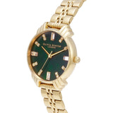 Olivia Burton Art Deco Green Dial Gold Stainless Steel Strap Women Watch OB16DC02