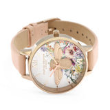OLIVIA BURTON ENCHANTED GARDEN NUDE PEACH LEATHER WOMEN'S WATCH OB16EG151