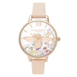 OLIVIA BURTON ENCHANTED GARDEN NUDE PEACH LEATHER WOMEN'S WATCH OB16EG151