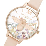 OLIVIA BURTON ENCHANTED GARDEN NUDE PEACH LEATHER WOMEN'S WATCH OB16EG151
