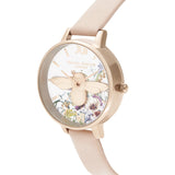 OLIVIA BURTON ENCHANTED GARDEN NUDE PEACH LEATHER WOMEN'S WATCH OB16EG151