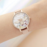 OLIVIA BURTON ENCHANTED GARDEN NUDE PEACH LEATHER WOMEN'S WATCH OB16EG151