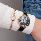 OLIVIA BURTON OB16EG155 ENCHANTED VEGAN BLACK LEATHER WOMEN'S WATCH