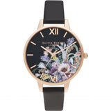 OLIVIA BURTON OB16EG155 ENCHANTED VEGAN BLACK LEATHER WOMEN'S WATCH