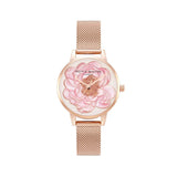 OLIVIA BURTON BLOSSOM MIDI DIAL ROSE GOLD MESH WOMEN'S WATCH OB16FS112