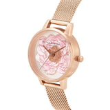 OLIVIA BURTON BLOSSOM MIDI DIAL ROSE GOLD MESH WOMEN'S WATCH OB16FS112