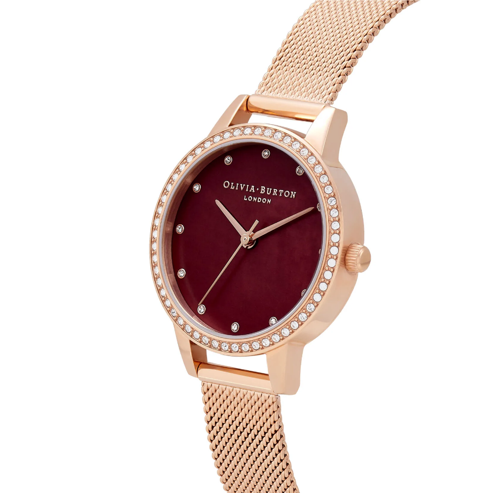 Olivia burton burgundy watch on sale
