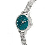 Olivia Burton Green Dial Silver Stainless Steel Strap Women Watch OB16MN13