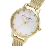 OLIVIA BURTON DETAIL PALE GOLD MESH OB16SE08 WOMEN'S WATCH
