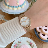 OLIVIA BURTON OB16TP01 TEA PARTY MIDI DIAL GOLD MESH WOMEN'S WATCH