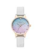 OLIVIA BURTON OB16US60 SILVER LEATHER STRAP WOMEN WATCH