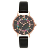 OLIVIA BURTON OB16WD100 BLACK LEATHER WOMEN WATCH