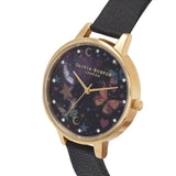 OLIVIA BURTON DEMI NIGHT GARDEN BUTTERFLIES OB16WG82 BLACK & GOLD WOMEN'S WATCH
