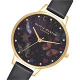 OLIVIA BURTON DEMI NIGHT GARDEN BUTTERFLIES OB16WG82 BLACK & GOLD WOMEN'S WATCH