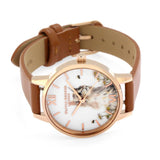 OLIVIA BURTON VEGAN HONEY TAN & ROSE GOLD ILLUSTRATED ANIMALS WATCH OB16WL87