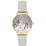 OLIVIA BURTON OB16WL94 GREY LEATHER WOMEN WATCH