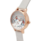 OLIVIA BURTON OB16WL94 GREY LEATHER WOMEN WATCH