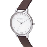 OLIVIA BURTON OB16SH05 SHOREDITCH CLASSIC DARK BROWN & SILVER WOMEN'S WATCH