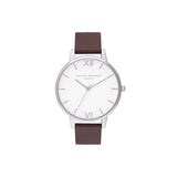 OLIVIA BURTON OB16SH05 SHOREDITCH CLASSIC DARK BROWN & SILVER WOMEN'S WATCH