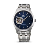 ORIENT AUTOMATIC  BLUE DIAL OPEN HEART SILVER STAINLESS  STEEL BRACLET MEN’S WATCH SAG03001D0
