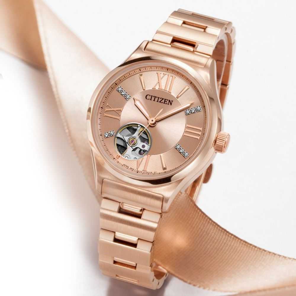 CITIZEN PC1003-58X AUTOMATIC ROSE GOLD STAINLESS STEEL WOMEN'S WATCH - H2 Hub Watches