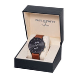 PAUL HEWITT PH-C-B-BSS-1M BLACK DIAL BROWN LEATHER STRAP MEN'S WATCH