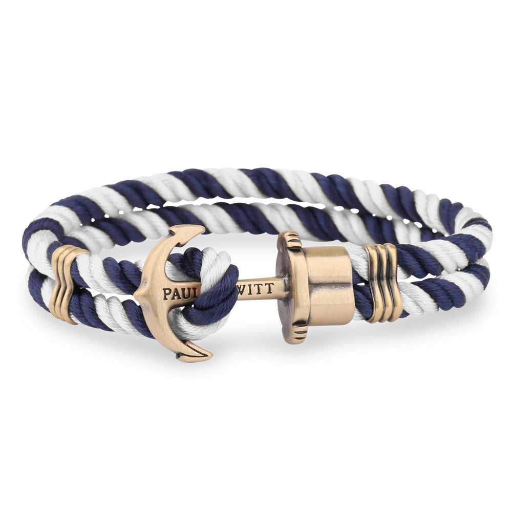 PAUL HEWITT ACCESSORY PHREP IP BRASS NYLON NAVY-WHITE - H2 Hub Watches