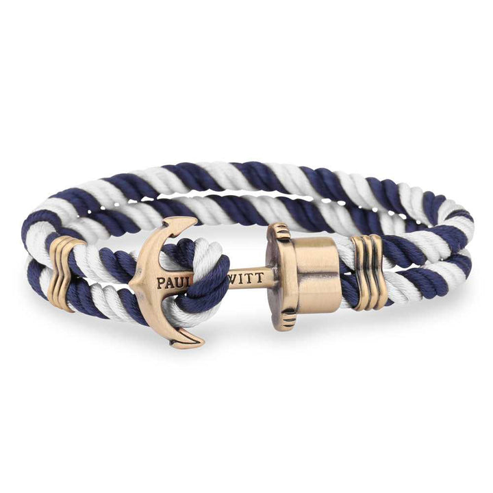 PAUL HEWITT ACCESSORY PHREP IP BRASS NYLON NAVY-WHITE - H2 Hub Watches