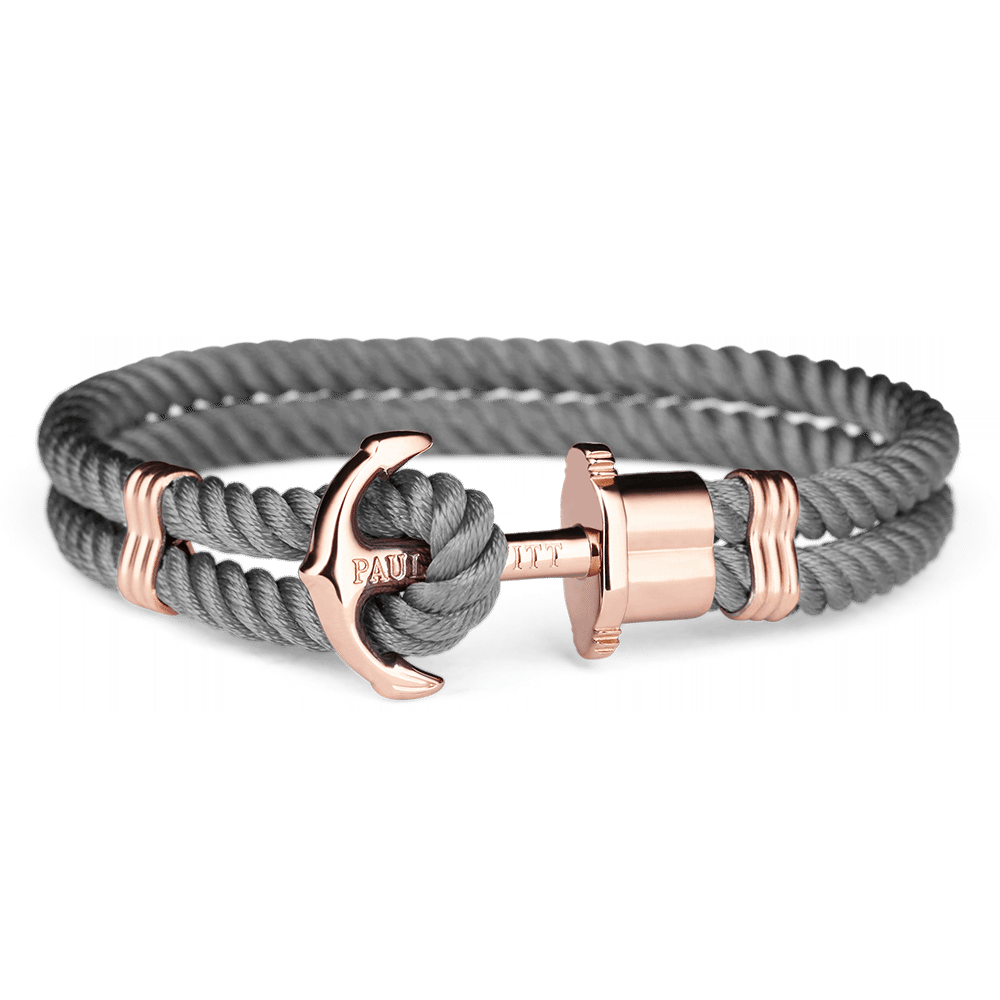 PAUL HEWITT ACCESSORY PHREP IP ROSE GOLD NYLON GREY - H2 Hub Watches