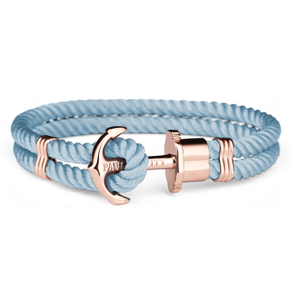 PAUL HEWITT ACCESSORY PHREP IP ROSE GOLD NYLON NIAGARA BLUE - H2 Hub Watches