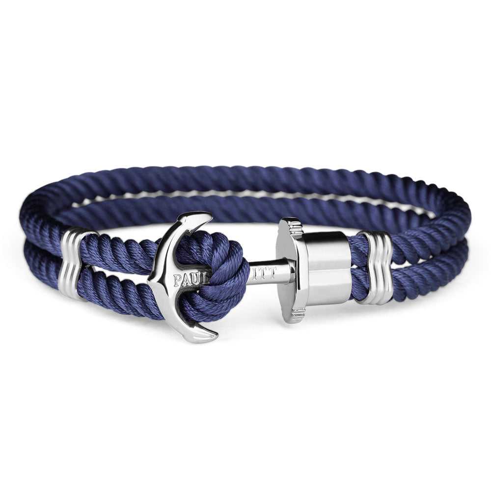 PAUL HEWITT PH-PH-N-S-N ACCESSORY PHREP IP SILVER NYLON NAVY BLUE - H2 Hub Watches