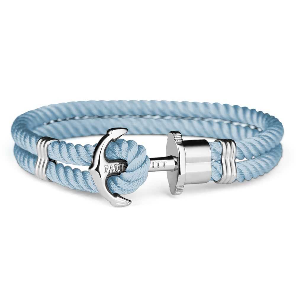 PAUL HEWITT PH-PH-N-S-NI ACCESSORY PHREP IP SILVER NYLON NIAGARA BLUE - H2 Hub Watches