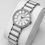 ARIES GOLD ENCHANT GLITTER SILVER STAINLESS STEEL PS 310L S-WHITE CERAMIC WOMEN'S WATCH - H2 Hub Watches