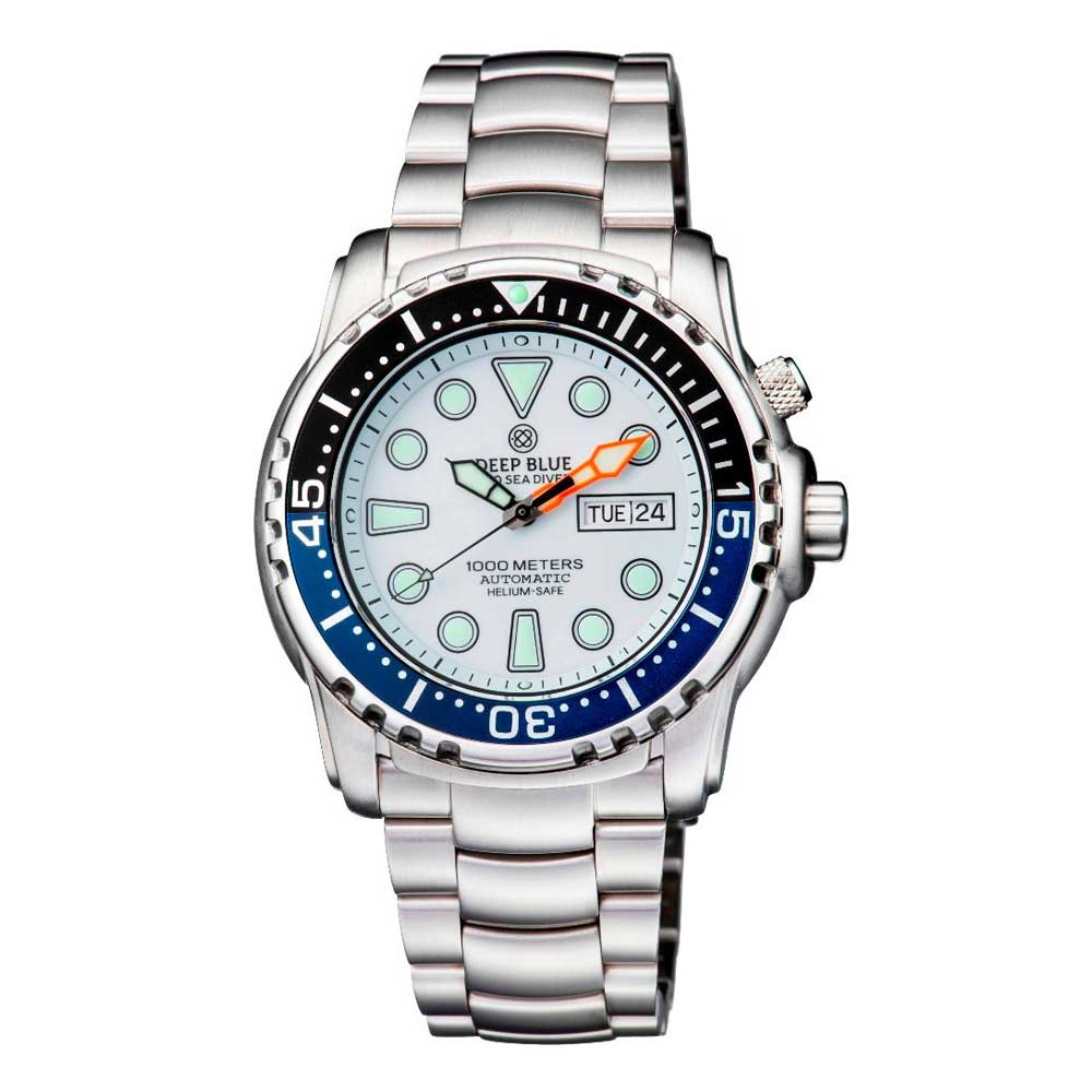 DEEP BLUE PRO SEA DIVER #PSD1KBATMAN1530WHITEDIAL DIVER'S WATCH - H2 Hub Watches