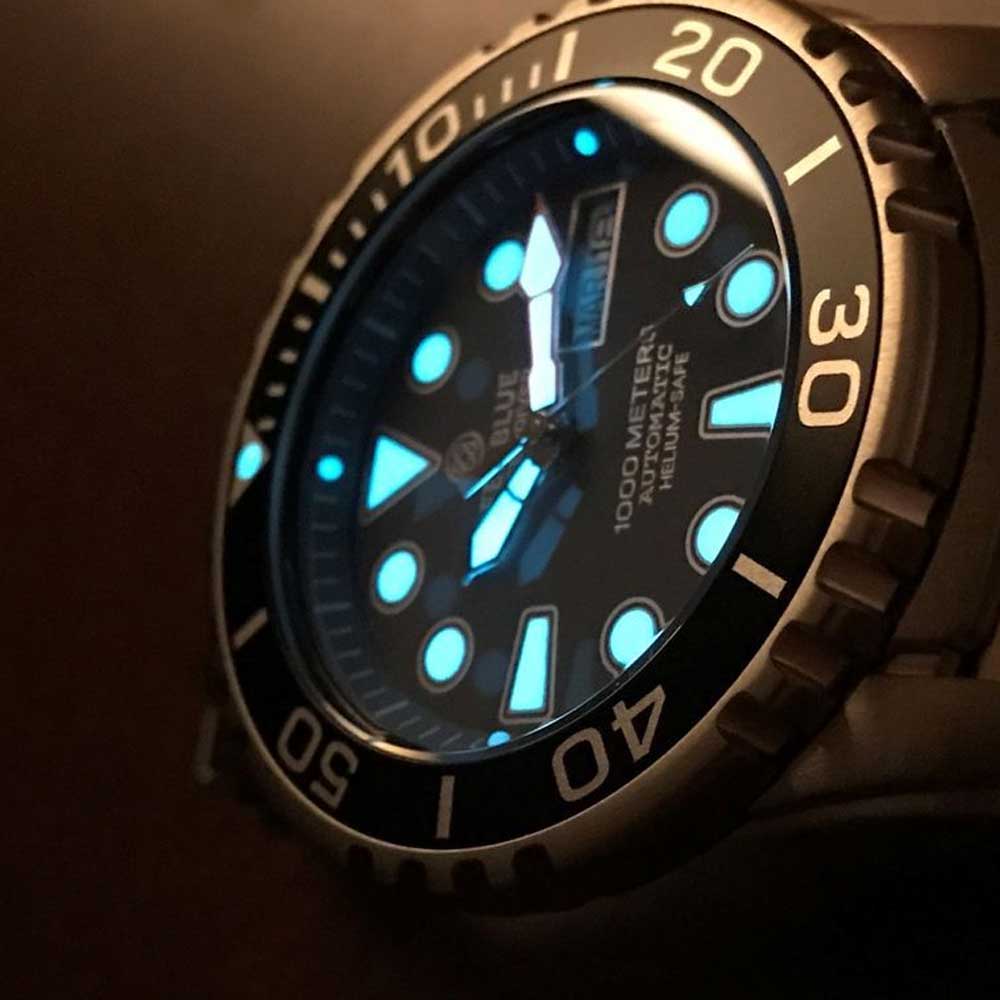 DEEP BLUE PRO SEA DIVER #PSD1KLIGHTBLUE DIVER'S WATCH - H2 Hub Watches