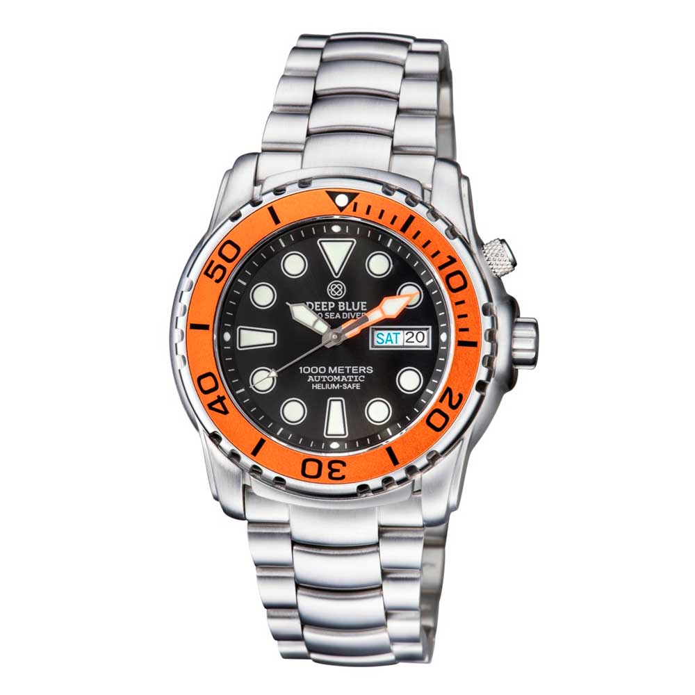 DEEP BLUE PRO SEA DIVER #PSD1KORGBEZBLACK DIVER'S WATCH - H2 Hub Watches