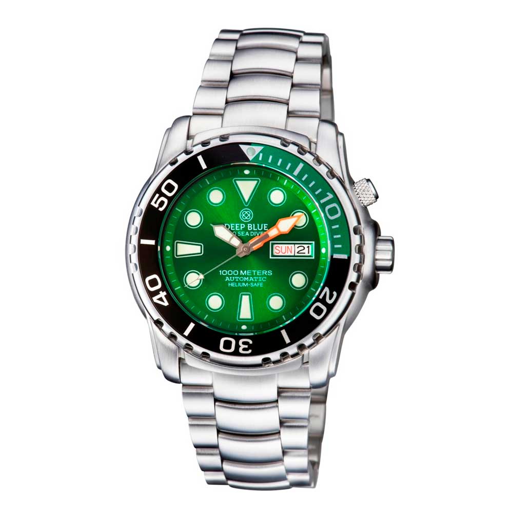 DEEP BLUE PRO SEA DIVER #PSD1KQTRGGREENGREEN DIVER'S WATCH - H2 Hub Watches