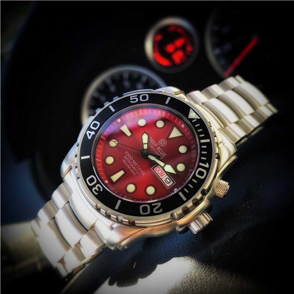 DEEP BLUE PRO SEA DIVER #PSD1KRED DIVER'S WATCH - H2 Hub Watches