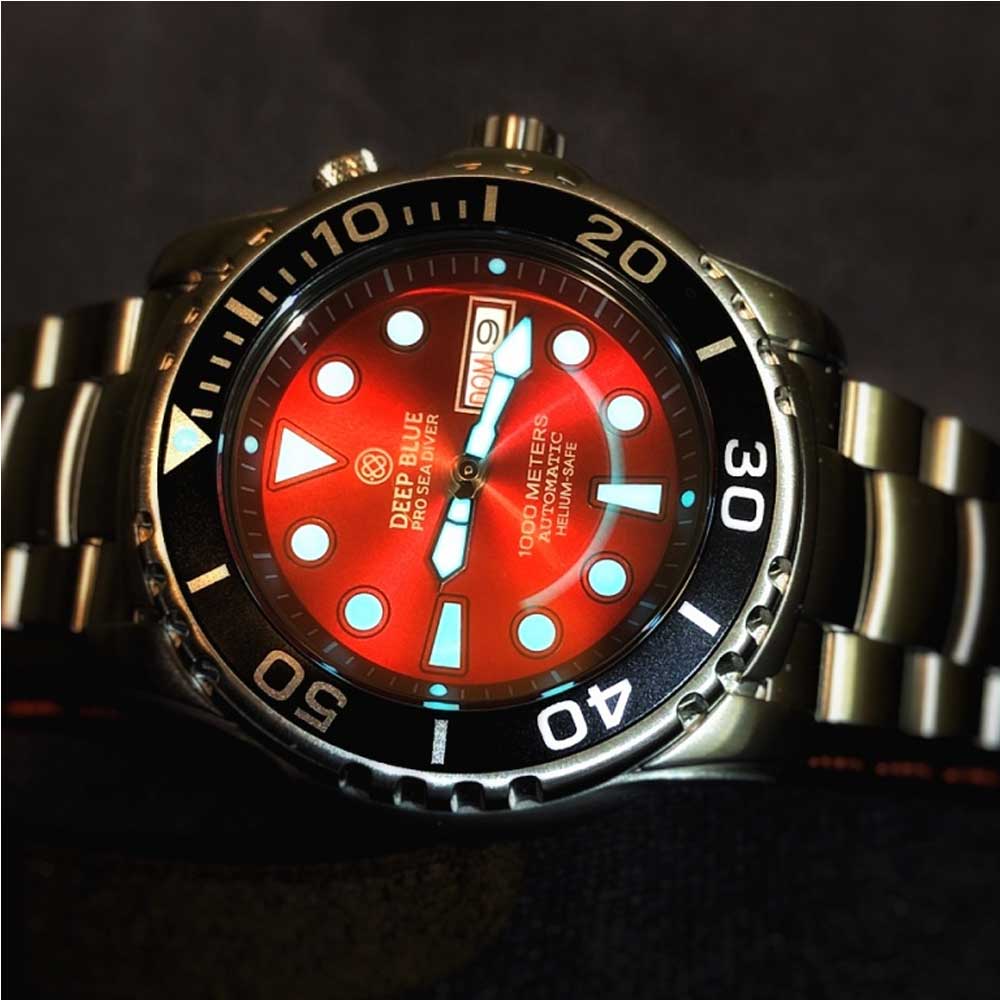 DEEP BLUE PRO SEA DIVER #PSD1KRED DIVER'S WATCH - H2 Hub Watches