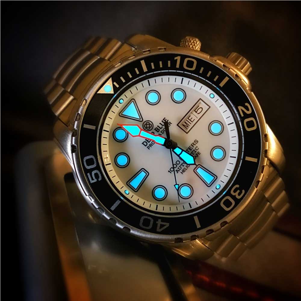 DEEP BLUE PRO SEA DIVER #PSD1KWHITE DIVER'S WATCH - H2 Hub Watches