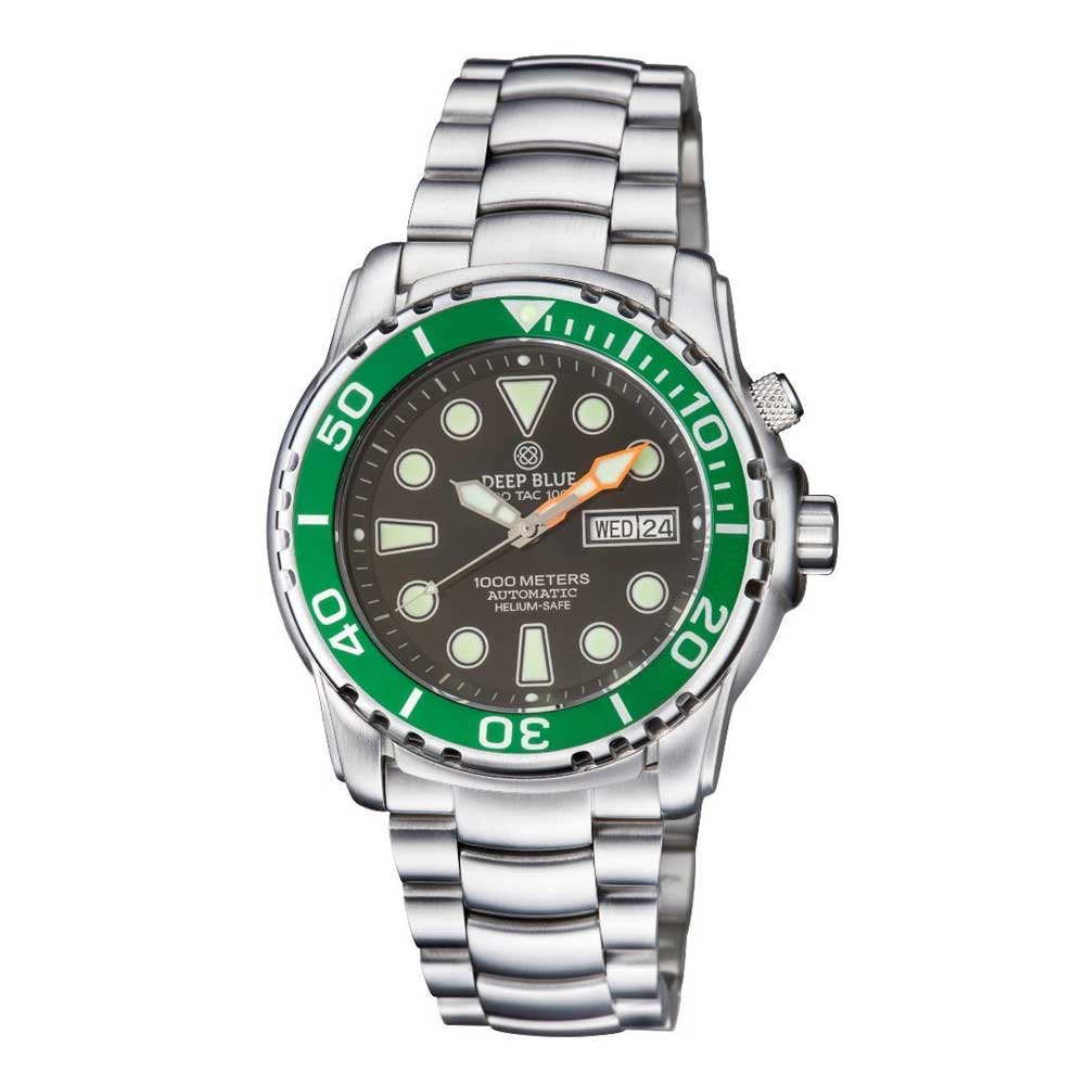 DEEP BLUE PRO TAC #PTACBRACELETGRENBEZBLKDI DIVER'S WATCH - H2 Hub Watches