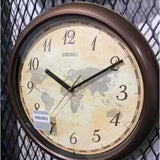 SEIKO QHA006ZL BROWN ROUND WALL CLOCK