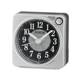SEIKO QHE185SN METALLIC SILVER ALARM CLOCK